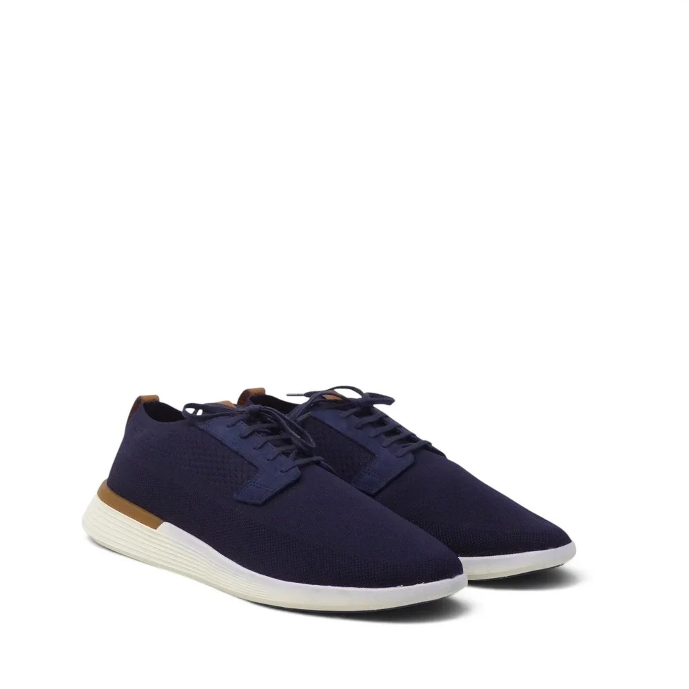 Wolf & Shepherd Mens SwiftKnit Derby Shoes Navy Blue Knit Sneakers 15